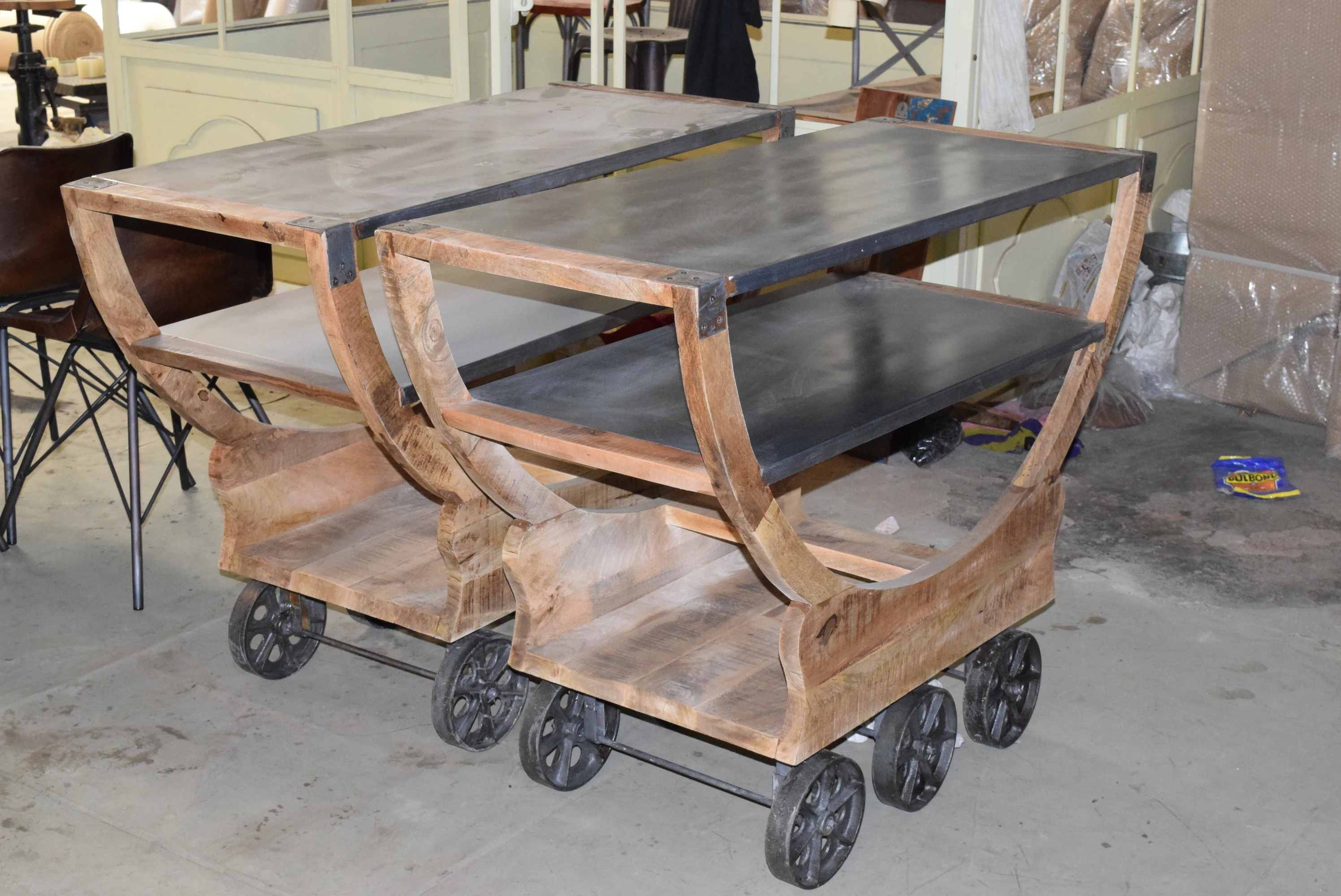 Modern Islands Trolleys Shelving Wood Board Utility Carts Organizer Storage Trolley Kitchen Rolling Cart