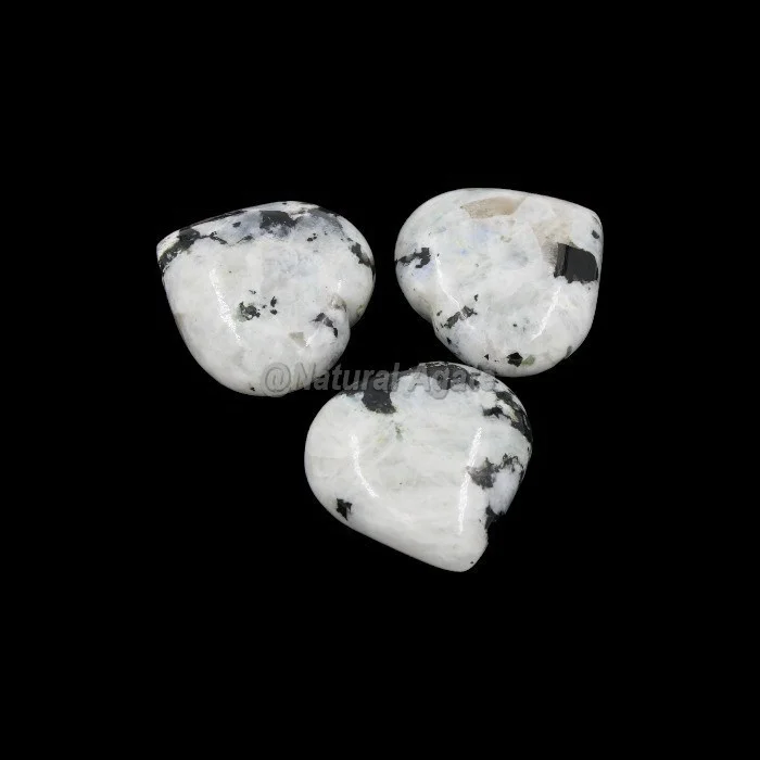 Natural wholesale high Quality Rainbow Moonstone Puffy Heart for reiki healing meditation metaphysical energy gemstone crystal
