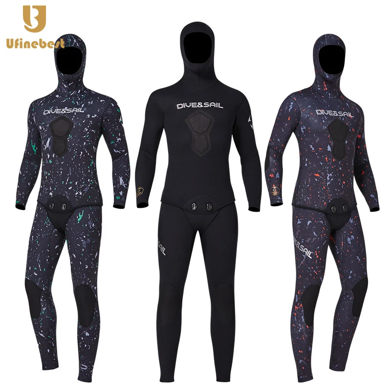 Wholesale Neoprene 3mm 5mm 7mm Wetsuit CR Swim Scuba Open Cell Camo Spearfishing Diving Yamamoto Wet Suits With Hood For Men