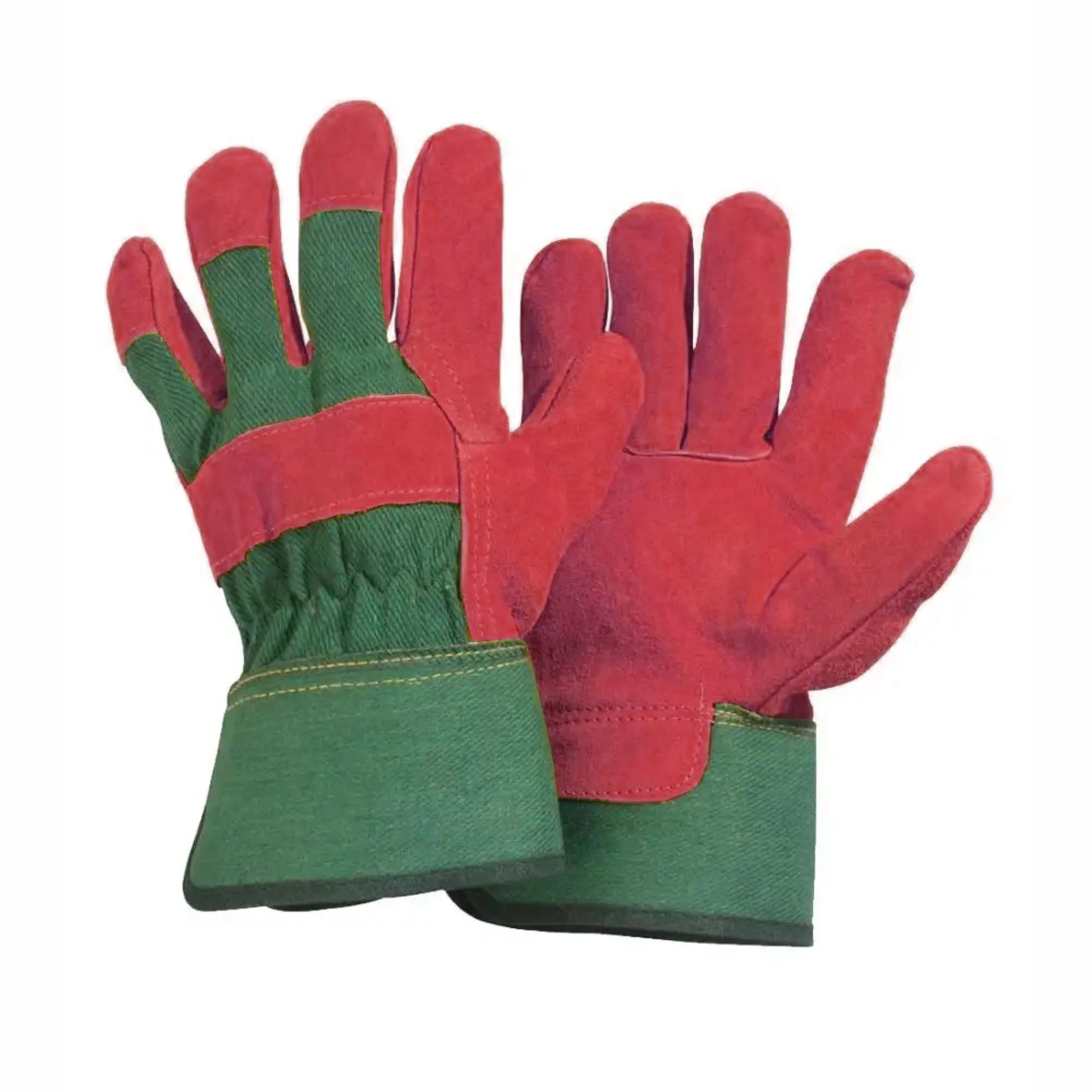 Premium Quality Split Leather Working Gloves Yellow Cowhide Leather Canadian Rigger Gloves for Industrial Safety Hand Protection
