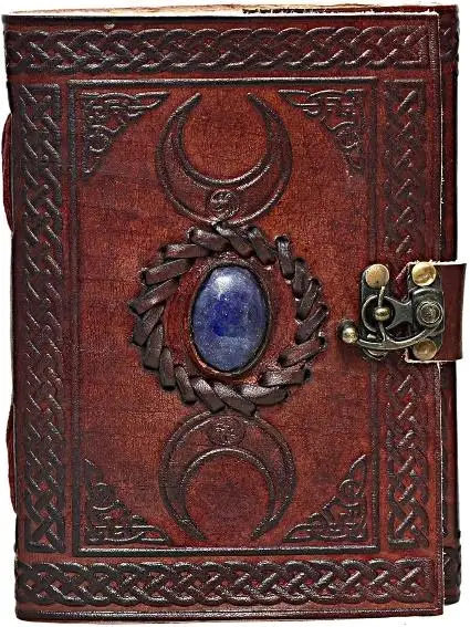 Blue Lapis three  Moon Embossed Vintage Leather Journal Celtic One latches Journal Notebook Diary sketch book for gifting him