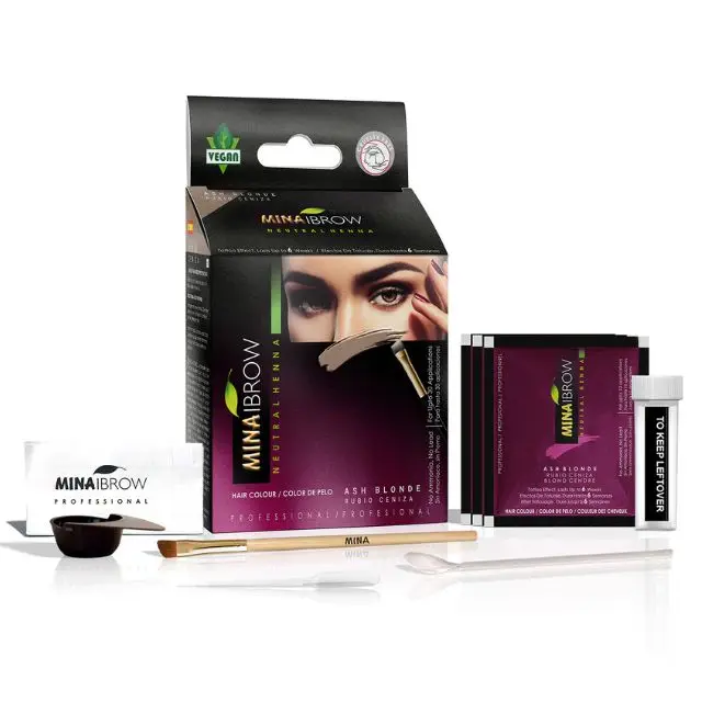 OEM Professional Ash Blonde Semi-Permanent Eyebrow Dye Kit Long Lasting Henna Cream for Lash Lift Tint and Brow Dying