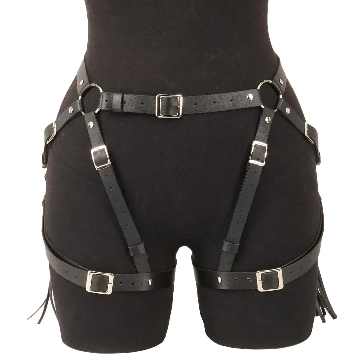 Premium Quality Women Sexy Garter Belt Bondage Lingerie Leg Thigh Garter Leather Lingerie Goth Fetish Clothing
