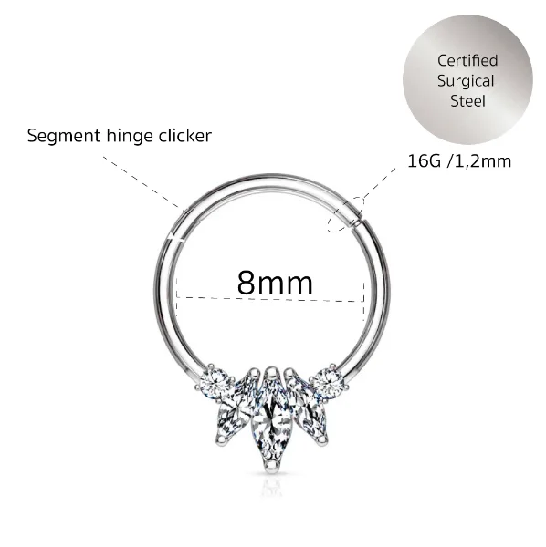 New Design Tarnish Free16G Indian Gold Nose Rings Stainless Steel Piercing Jewelry for Women