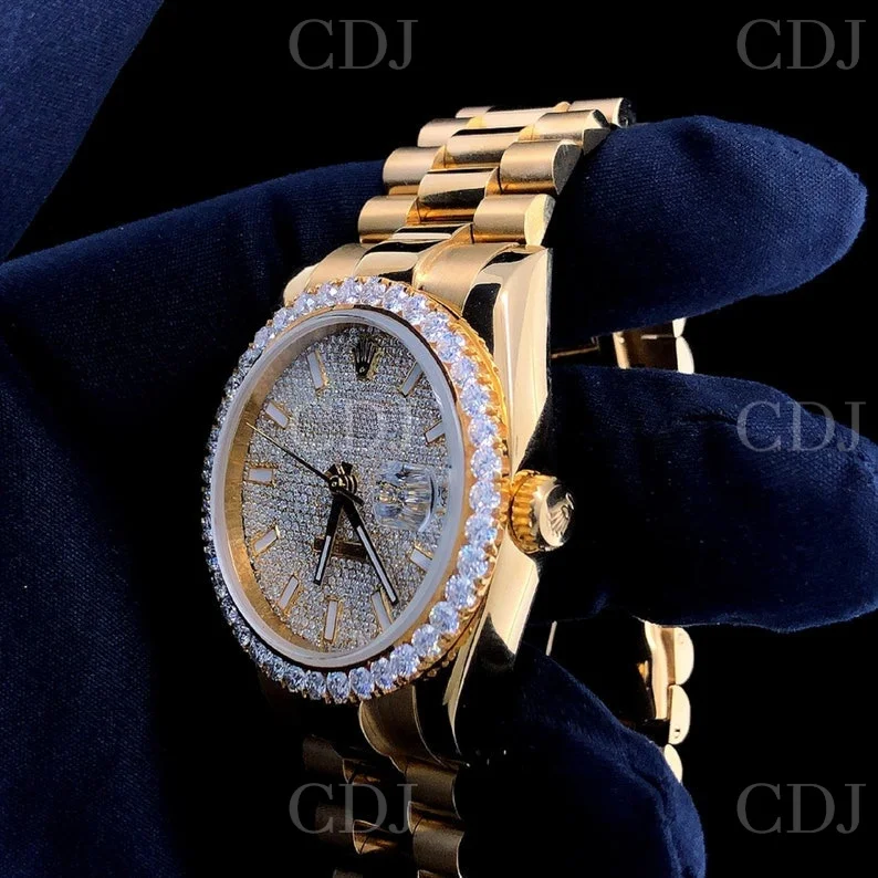 Iced Out Watch Lab Grown Diamond Hip Hop Best Selling Round Watches for Men Women Wholesale India Men Luxury Wrist Watch Jewelry