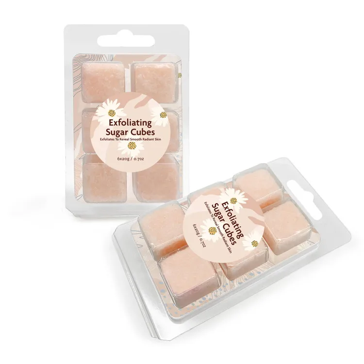 Private Label Wholesale Mini Organic Fruit Shea Butter Skin Exfoliating Brightening Whitening Sugar Body And Face Scrub Cube