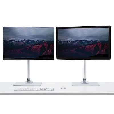 Landscape-to-portrait Display Rotation Adjustable Steel Silver Color VESA Monitor Mount/ Single Monitor Stand for Sale