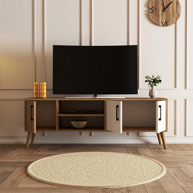 3 Door Modern Look Tv Stand Cabinet Storage Chest of Drawers Dresser Tv Console Stand Holder