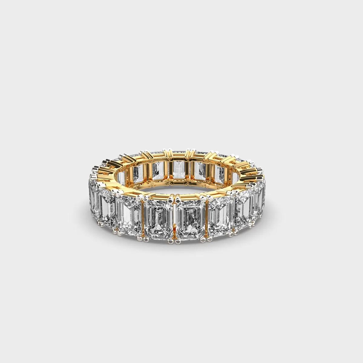 IGI Certified Emerald Cut Lab Grown Diamond Grand Quads Ring Sustainable Luxury Diamond Jewelry