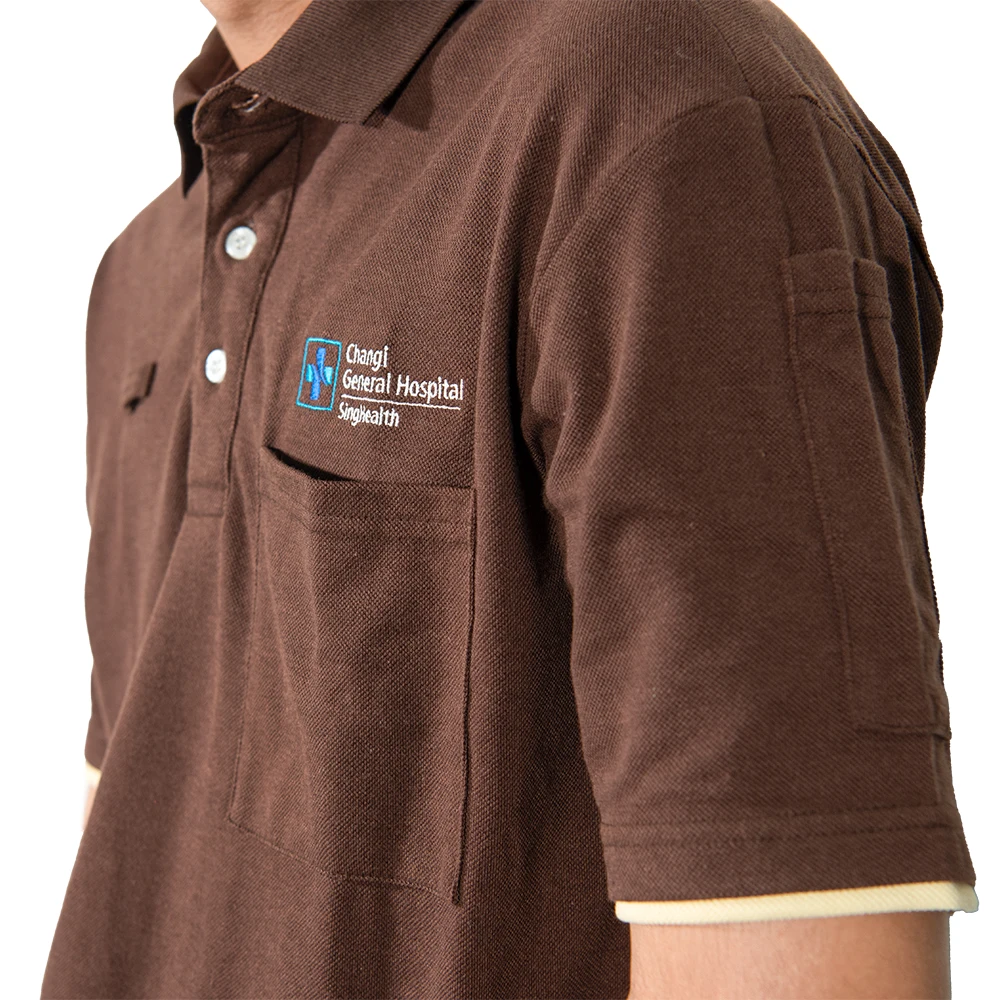 Hopital polo shirt uniform CVC 60/40 cotton/poly plus size Custom design high quality and cheap price Viet Nam clothing