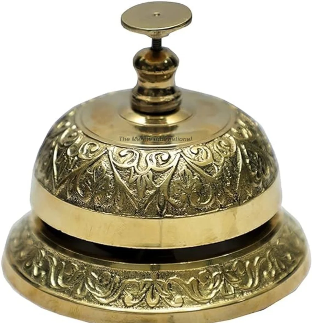 Antique Brass Marine Collectible Table Top Decorative Bell Traditional Art Work Loud Call Ringing Bell-Music Theme