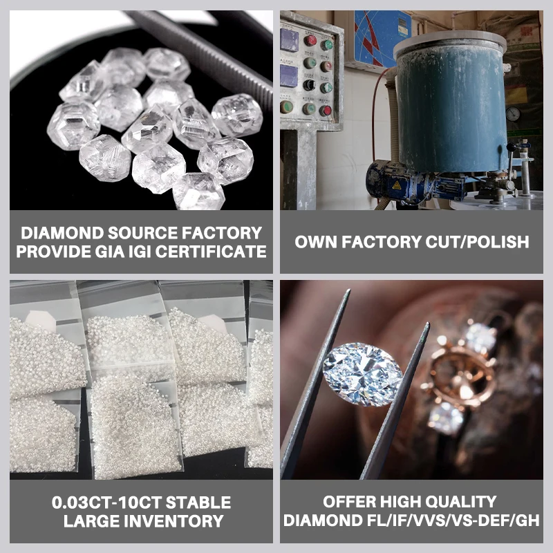 Wholesale Factory Price Wholesale Igi Gia Certified Hpht Cvd DEF VVS-SI Loose Melee Lab Grown Diamond Lab Created Diamonds