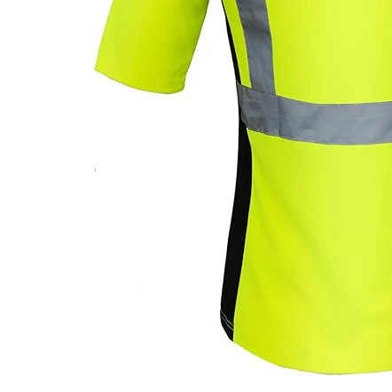 2022 Construction Breathable Fluorescent Green Custom Hi Vis Reflective Black Safety Polo Shirt breathable durable shirt