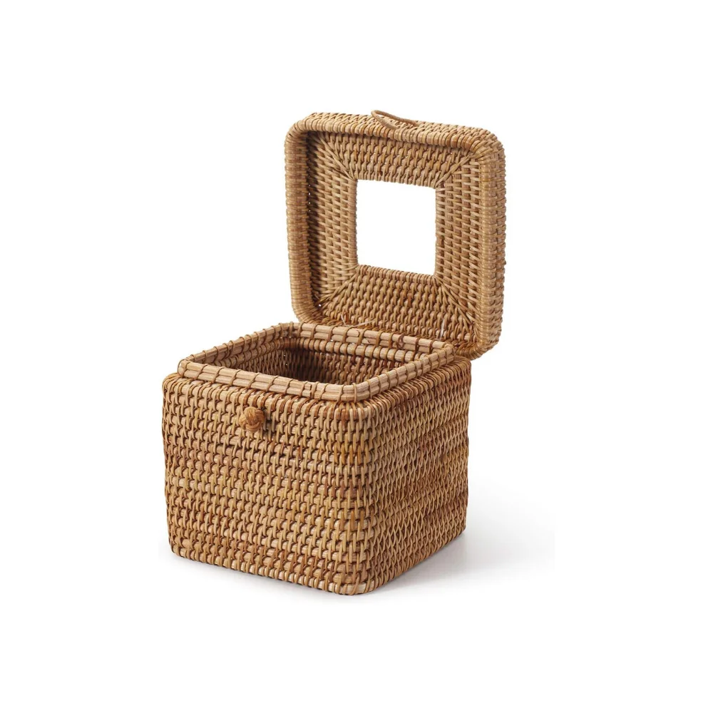 Elegant Brown Rattan Cylinder Tissue Holder Clear Tissue Box Cover for Kitchen and Home Decor Stylish Paper Storage Box
