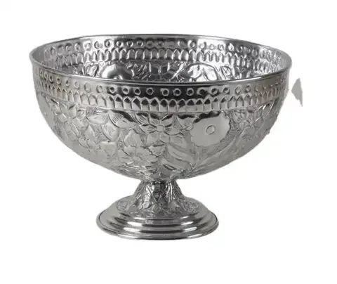 Silver Plated Hammered Design Hing On Demand Champagne Bowl Ice Tub With Handle Ice Bucket For Hotel Bars Serving Wine Cooler