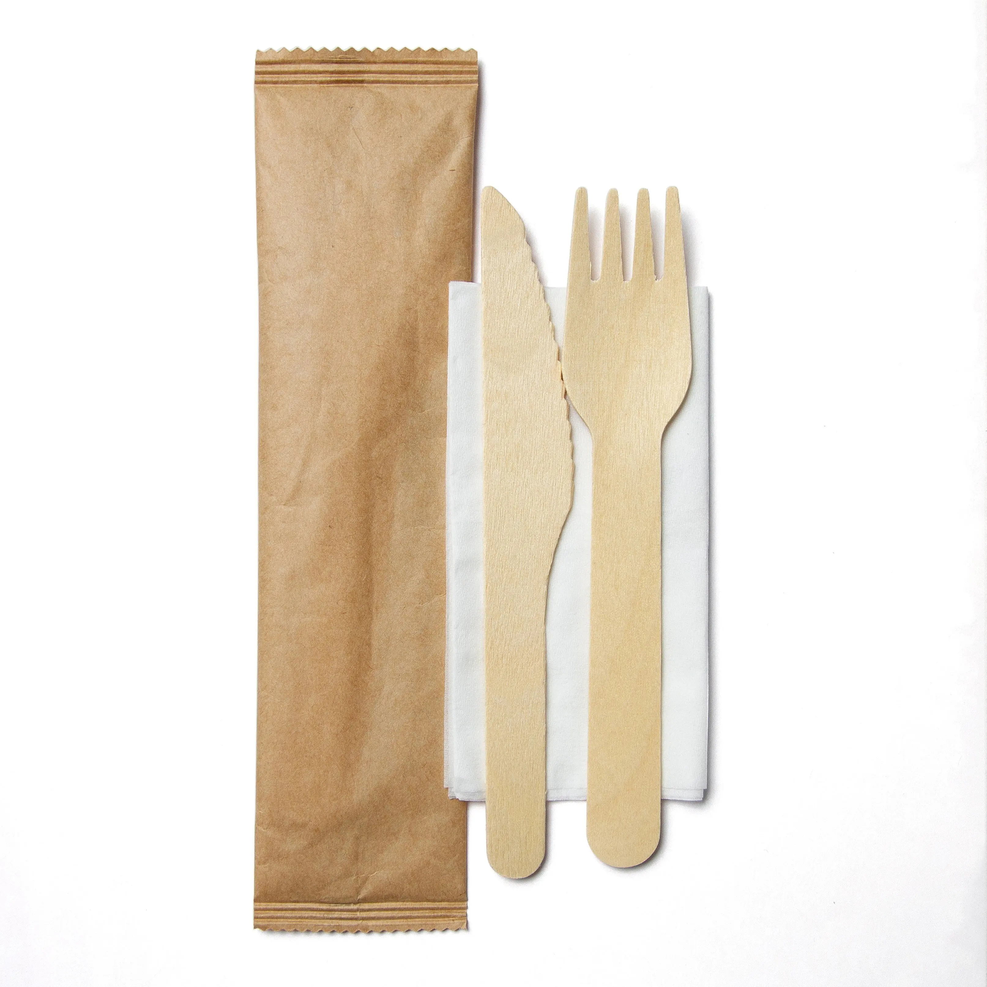 Disposable Wooden Forks, Spoons, Knives Set, Compostable Wooden Utensils Earth-Friendly Alternative to Plastic Cutlery
