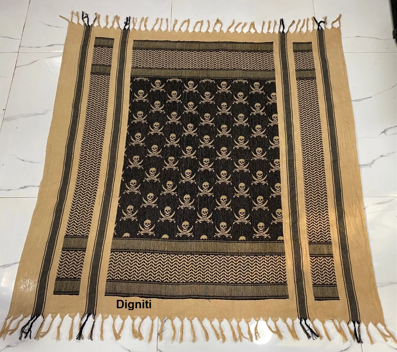 Tactical Scarf Shemagh Desert Scarf in Skull and Sword design cotton camouflage combat head wrap Arab plo scarf