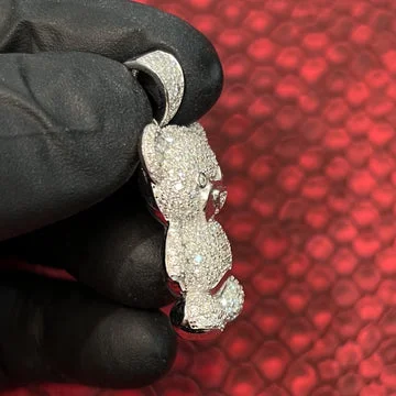 3D Sterling Silver Moissanite Teddy Bear Pendant Men Women 925 Sterling Silver Iced Out Diamond Bling Solid Pendant