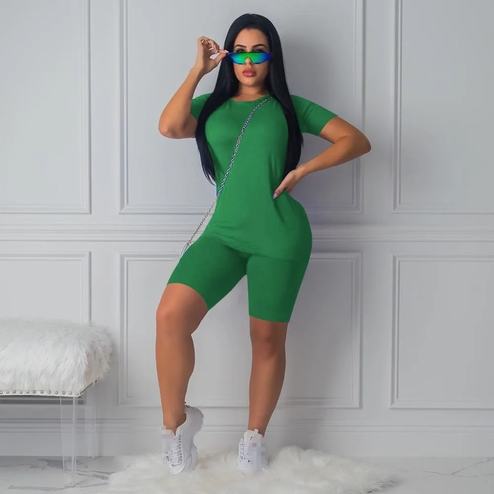 Women Slim Fit High Quality Two Piece Shirt And Shorts Set Custom Logo Ladies Workout Active Women Clothes
