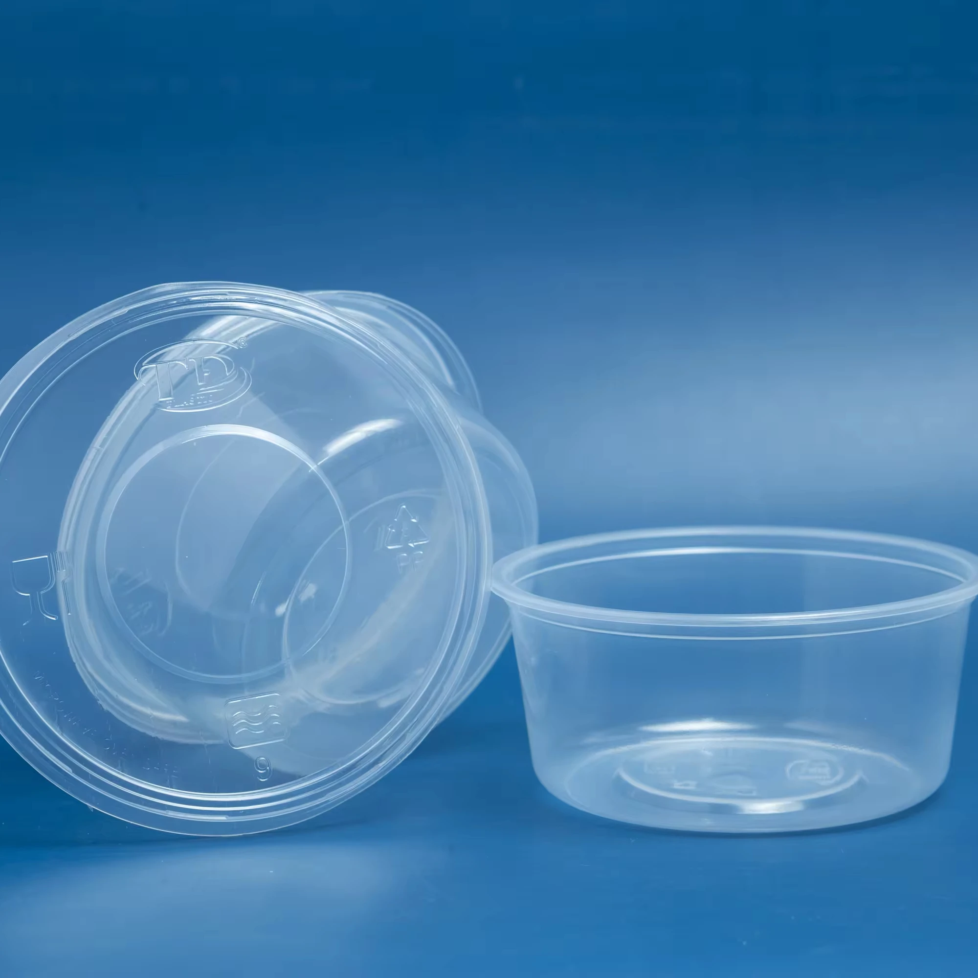 Одноразовые пластиковые контейнеры для еды на вынос круглой формы с крышкой 350 500 550 600 700 1000 1200 мл по заводской