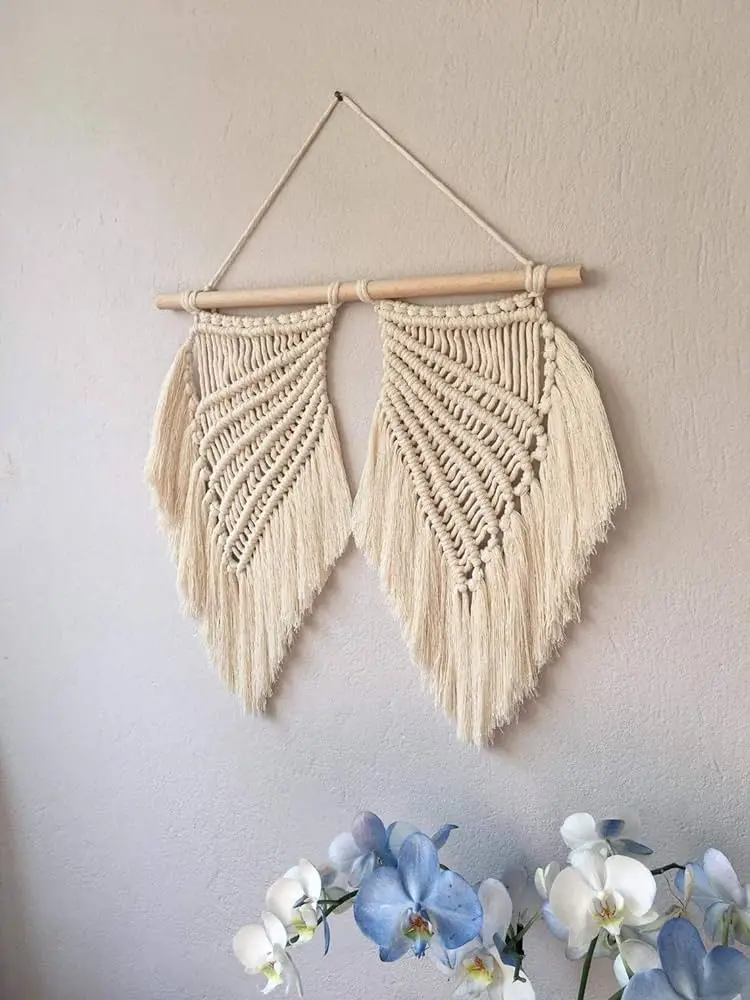 Hand Made Macrame Large Angel Wings Wall Hanging Cotton Boho Wall Decor For Bedroom Living Room Home Decor at wholesale price