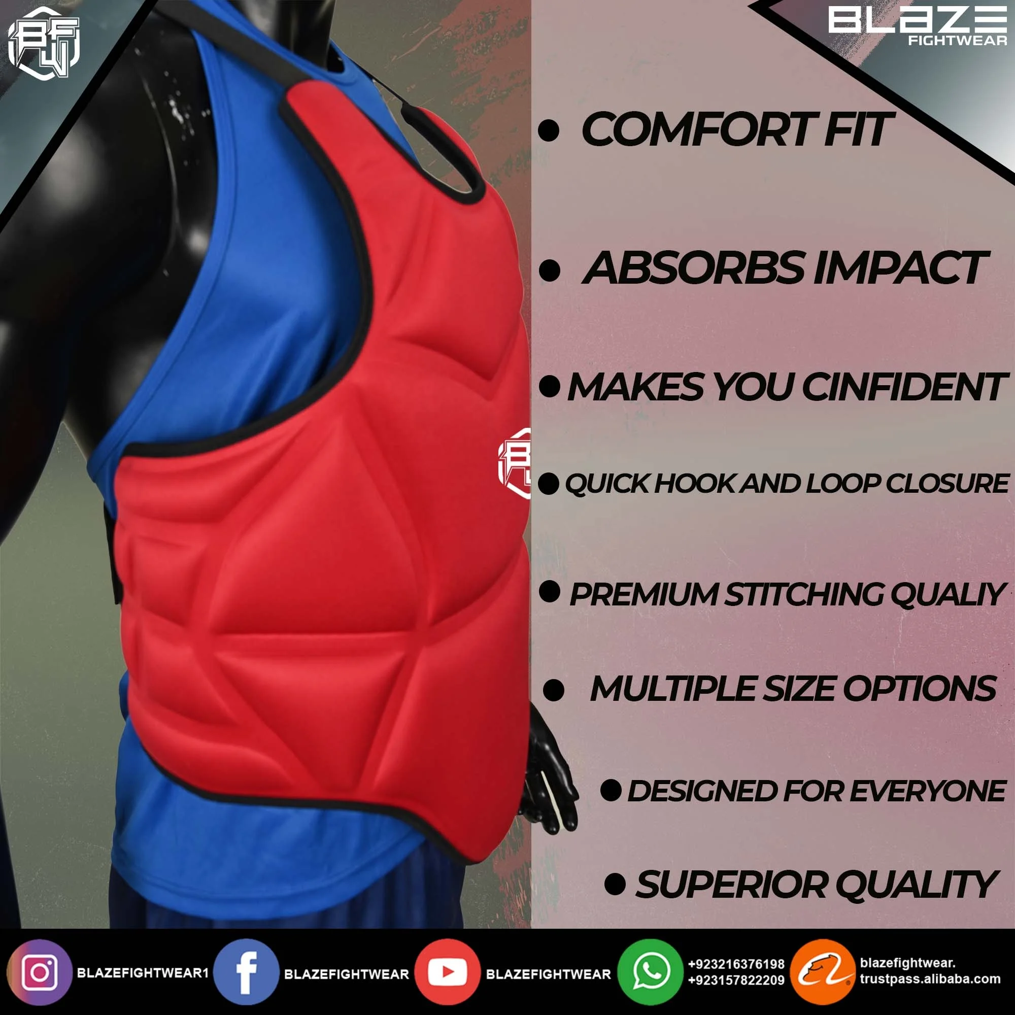 Wholesale boxing chest guard for MMA Martial Arts training kickboxing body protector
