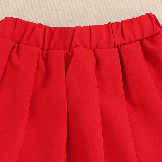 Valentines Day Kids Girls Clothes Sets 2pcs Love Heart Print Long Sleeve Sweatshirt Top+Skirt Outfit Wholesale Spring Clothing