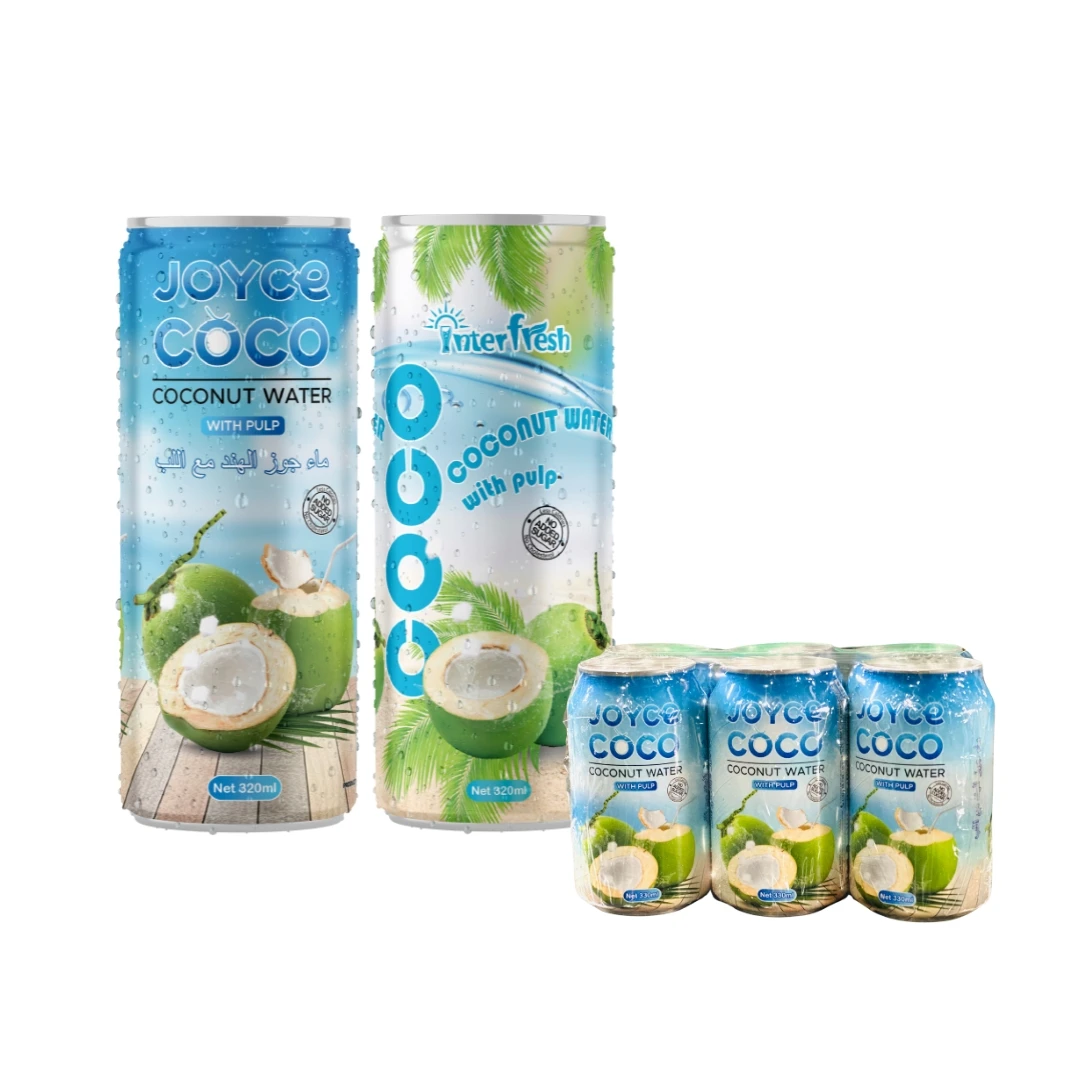 JOYCE 250ml Beverage Manufacturer in Vietnam Original Coconut Water Organic Private Label for Coconut Water With Pulp No Sugar