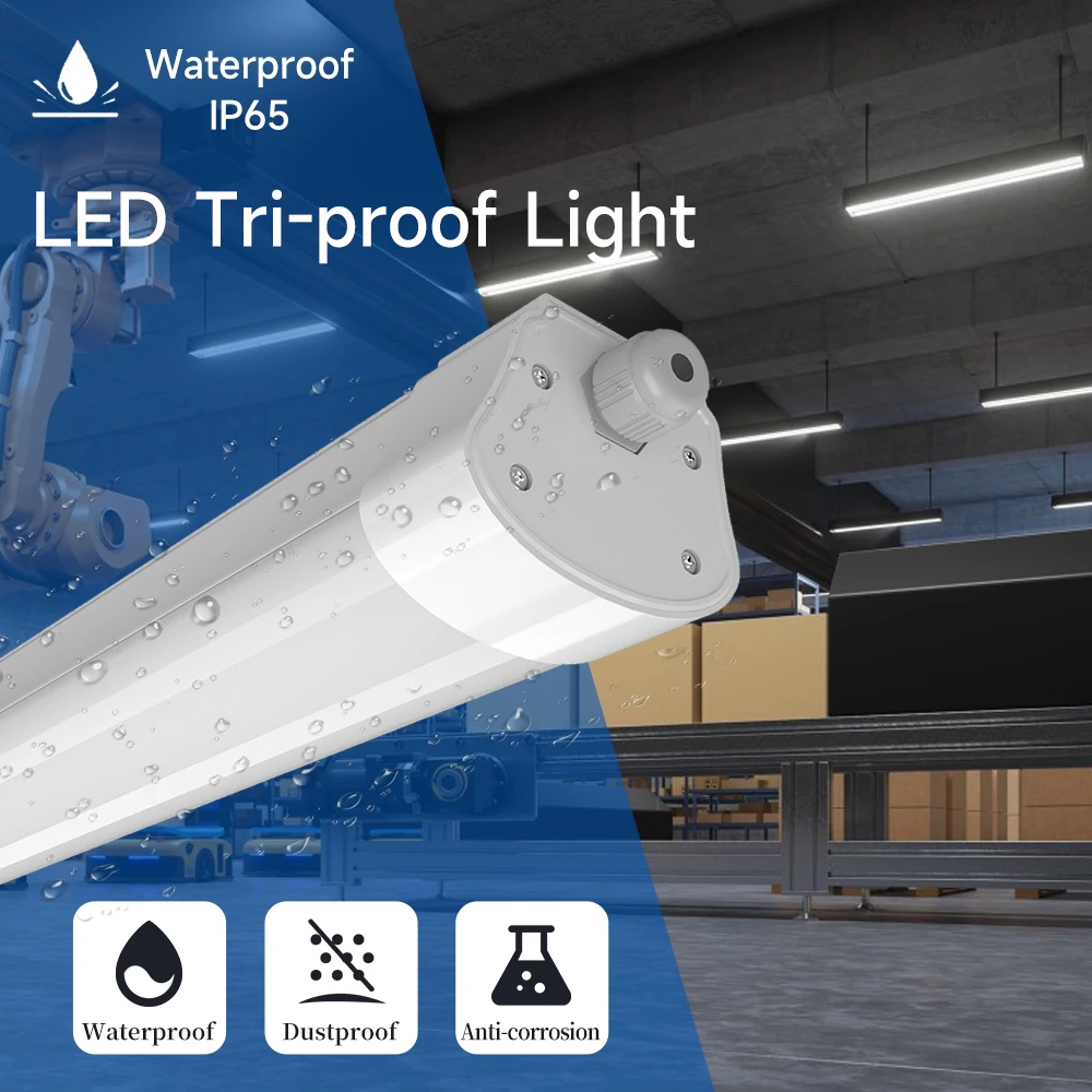 Factory 120cm 4ft 40W Triproof Light Underground on/off Motion Sensor LED IP65 IP66 Tri-proof Light for Parking Lot
