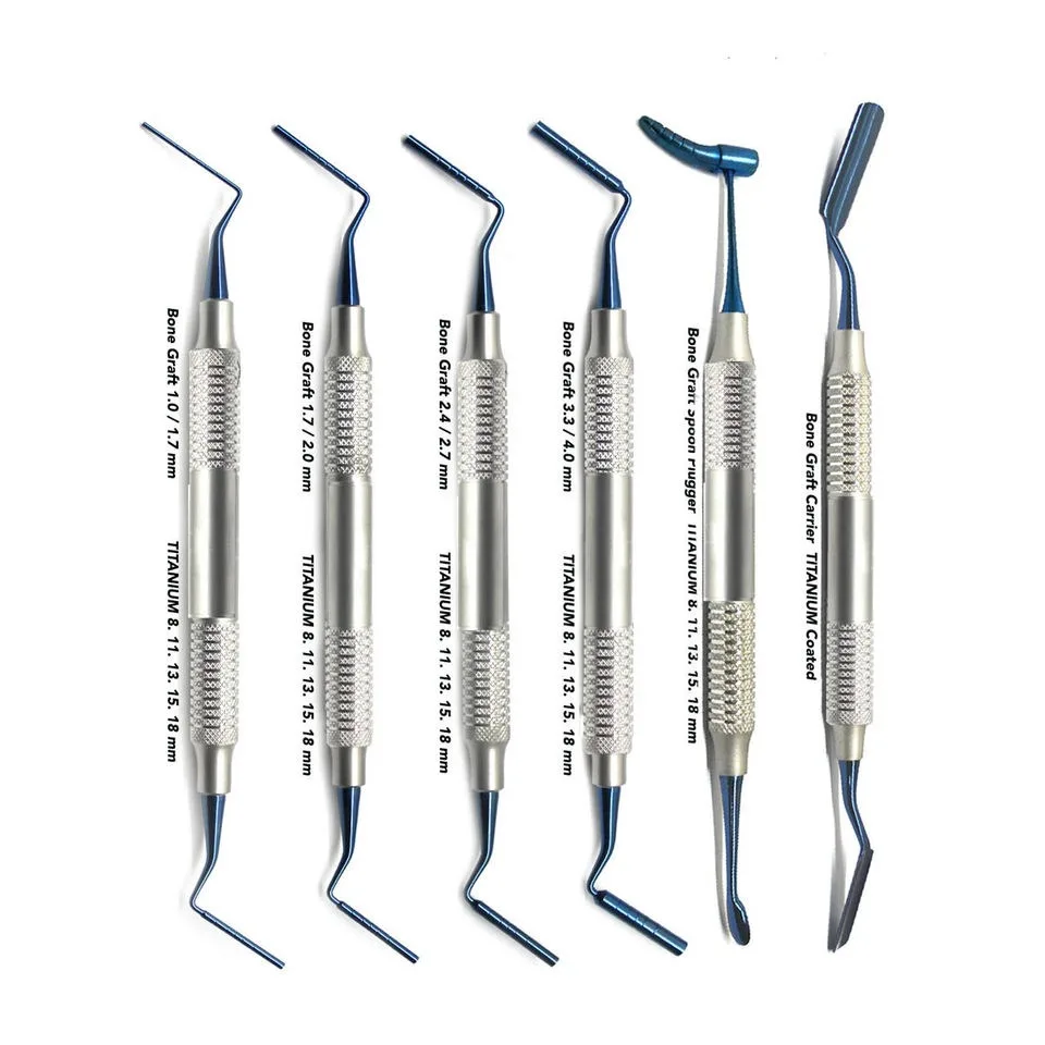 Dental Bone Graft Implant Packer Grafting Carrier Pluggers 6Pcs