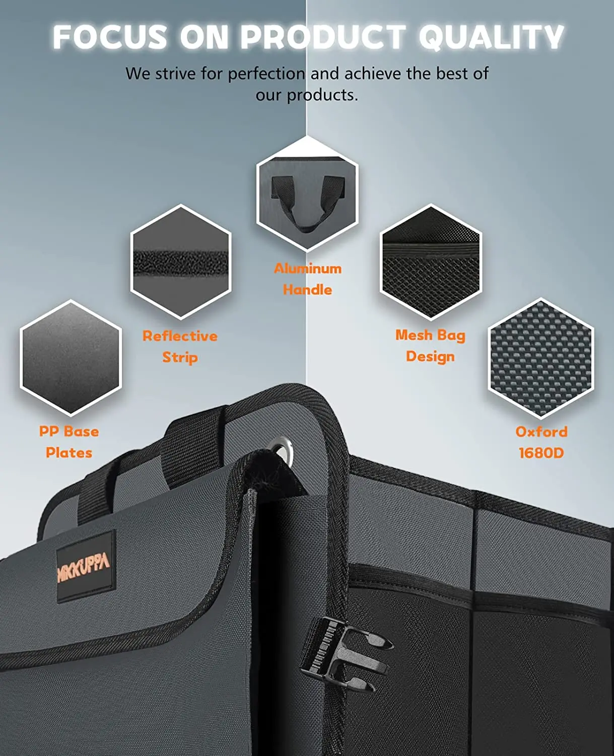 Органайзер для багажника автомобиля QSP050 с сумкой-холодильник, складной органайзер для багажника автомобиля, портативный органайзер для багажника внедорожника и хранение