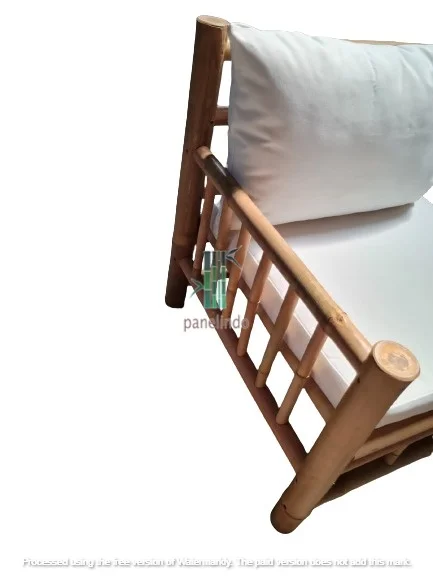 Bamboo Chair With waterproof bottom cushion and back pillow sofa living room customization indonesia