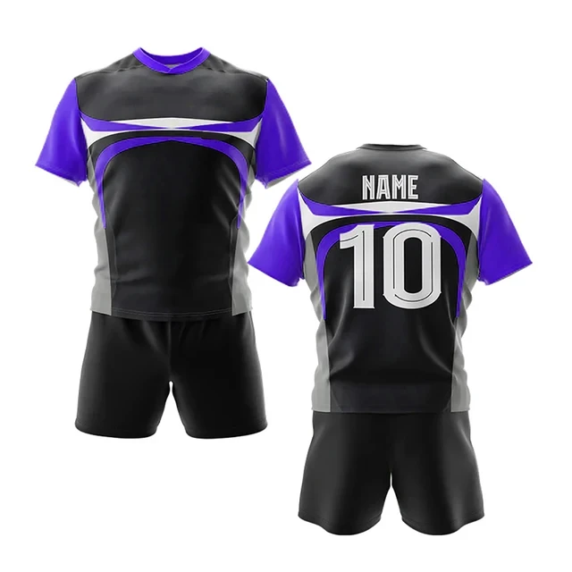 Wholesale 2024 OEM New Design  Custom Made Breathable Material 100% Polyester Rugby Uniform 2024 New Design Rugby Uniform