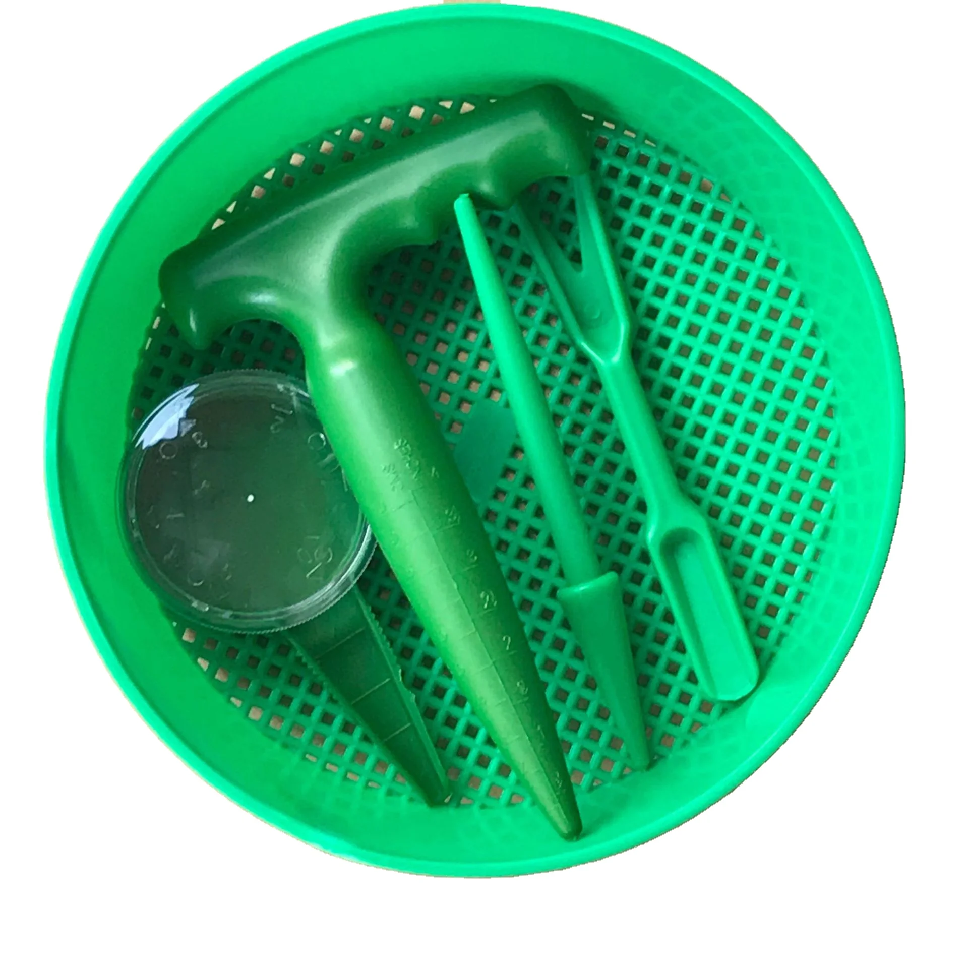5pc Set Rotate Transplanter Planting Seeding Rotary Hole Punch Tool Planter Seeder Gardening Sieve Soil Sifter Dibber Widger Kit