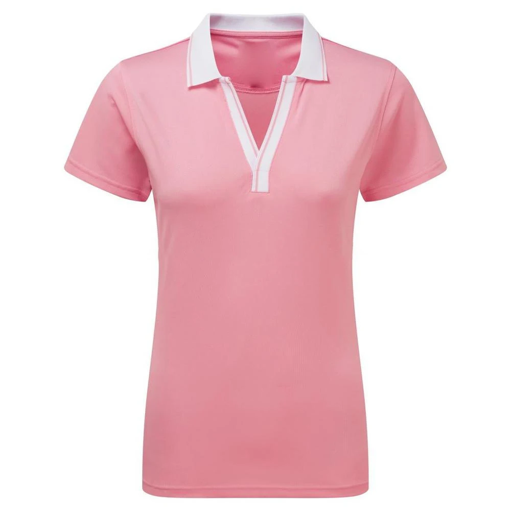 Sublimation Custom Polo Neck Tshirt Buttons Collar Women Polo Shirt  Knitted YARN DYED Spandex / Cotton Plaid Pattern