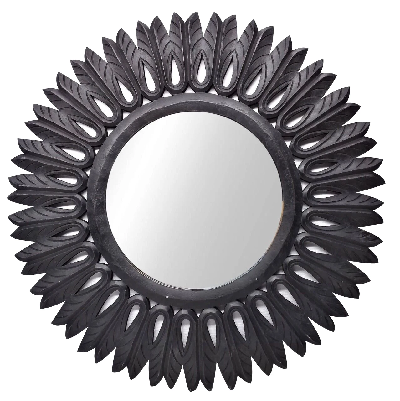 Привлекательный дизайн лучшее качество белая антикварная цветная деревянная зеркальная рама по хорошей цене круглая форма