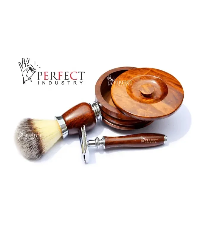 Perfect Industry 2023 most selling wood shaving brush & bowl set custom logo best grooming shaving bowl & brush kit