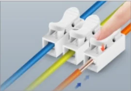 SiRON Press type Universal connecter CH-3 3-ways wire spring terminal block clip copper quick connect push in terminals