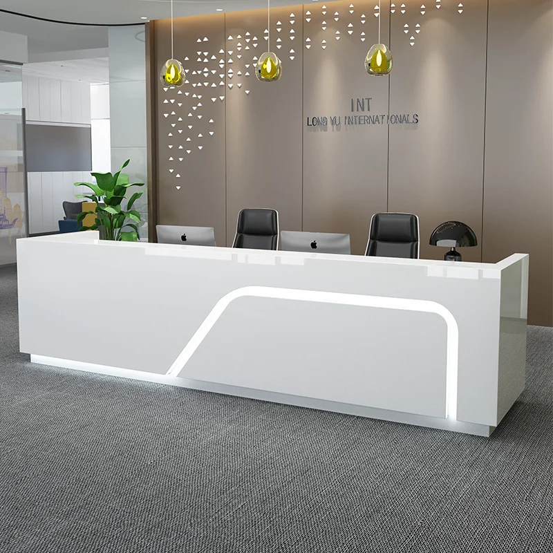 2023 Modern Salon Reception Desk Wholesale Customized Wood Marble Reception Counter Front Desk Reception Desk For Sale