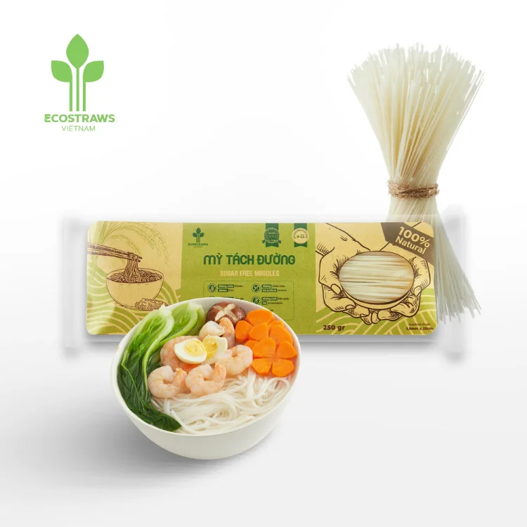 Sugar - Free Noodles Rice Vermicelli Pasta Hot Selling Organic Long Stalks Ecostraws Vietnam Customized Packing Vietnam Factory