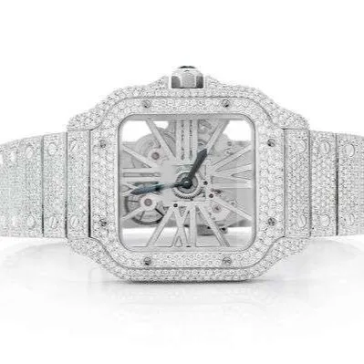 Moissanite Premium Quality Antique Fully Iced Out Watch VVS Clarity Studded Diamond Watch Luxury Stainless Steel Watch for Men