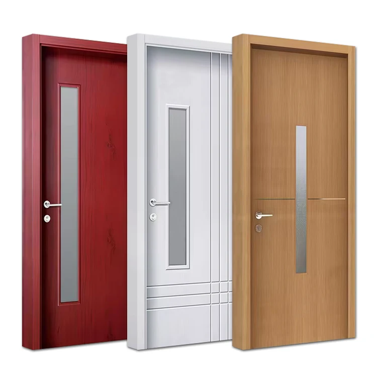 China foshan provider custom design interior bathroom water proofing composite plastic wooden wpc door