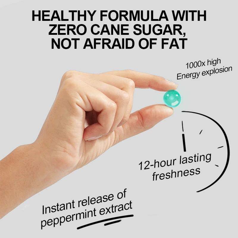 Popping Burst Beads Chewing Gum Mint Fruit Flavored Breath Freshener mint capsules fresh sugar free candy beads oral care