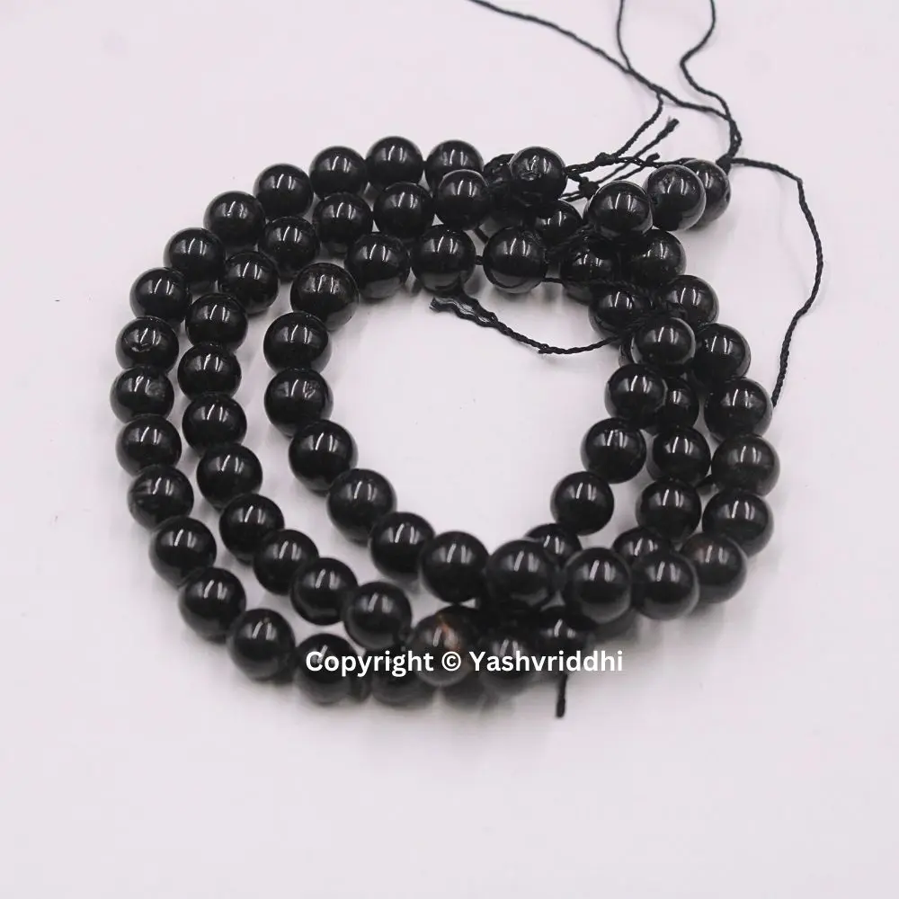Wholesale 8mm round Natural Black Tourmaline Gemstone Beads High Quality Crystal Strand Protective Stone Material Jewelry Making