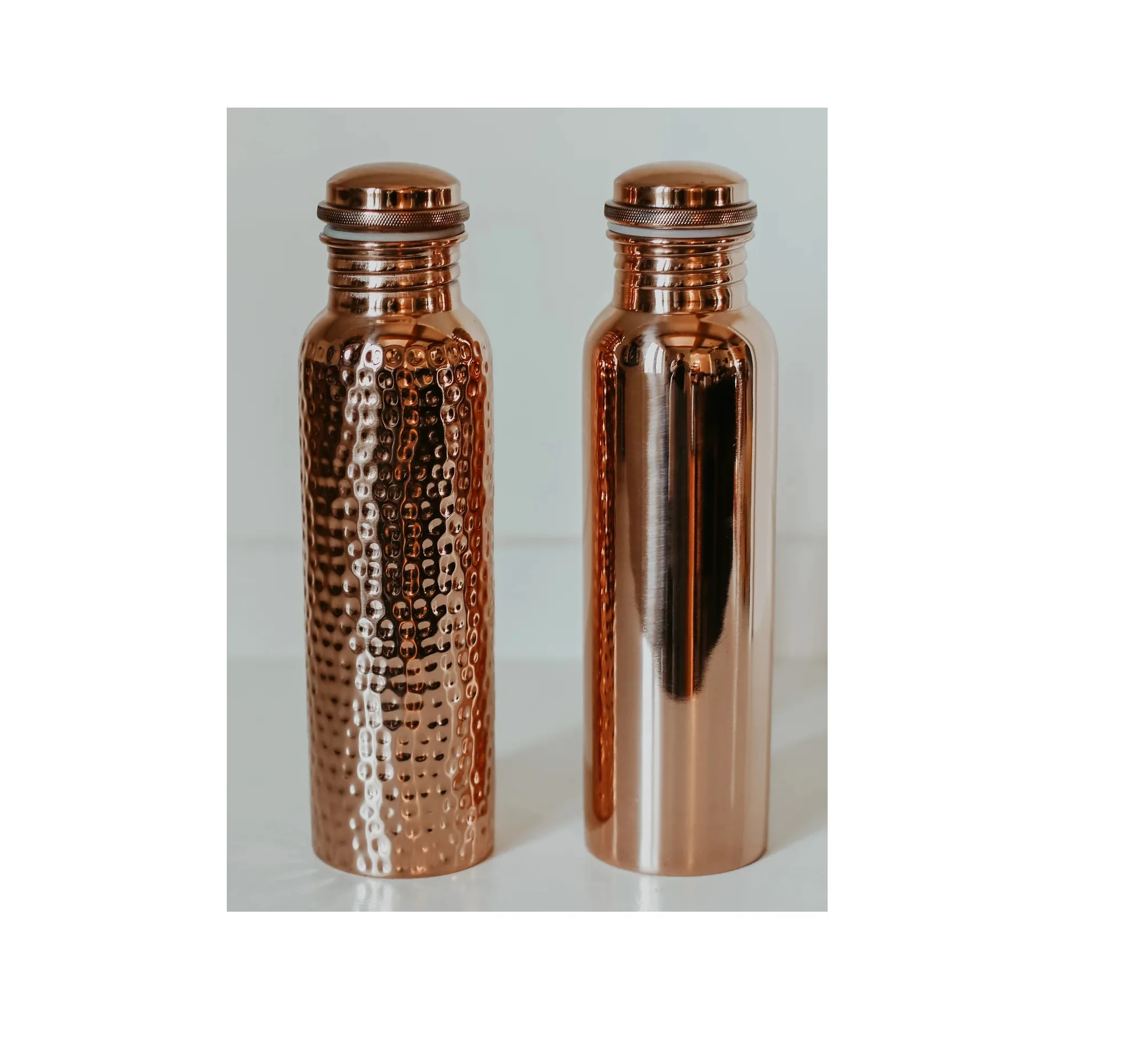 Antique hammered 100% Pure Copper Water Bottle 34 Oz Extra Large - A Leak Proof Ayurvedic Vessel for Yoga Travel Take Out Vessel