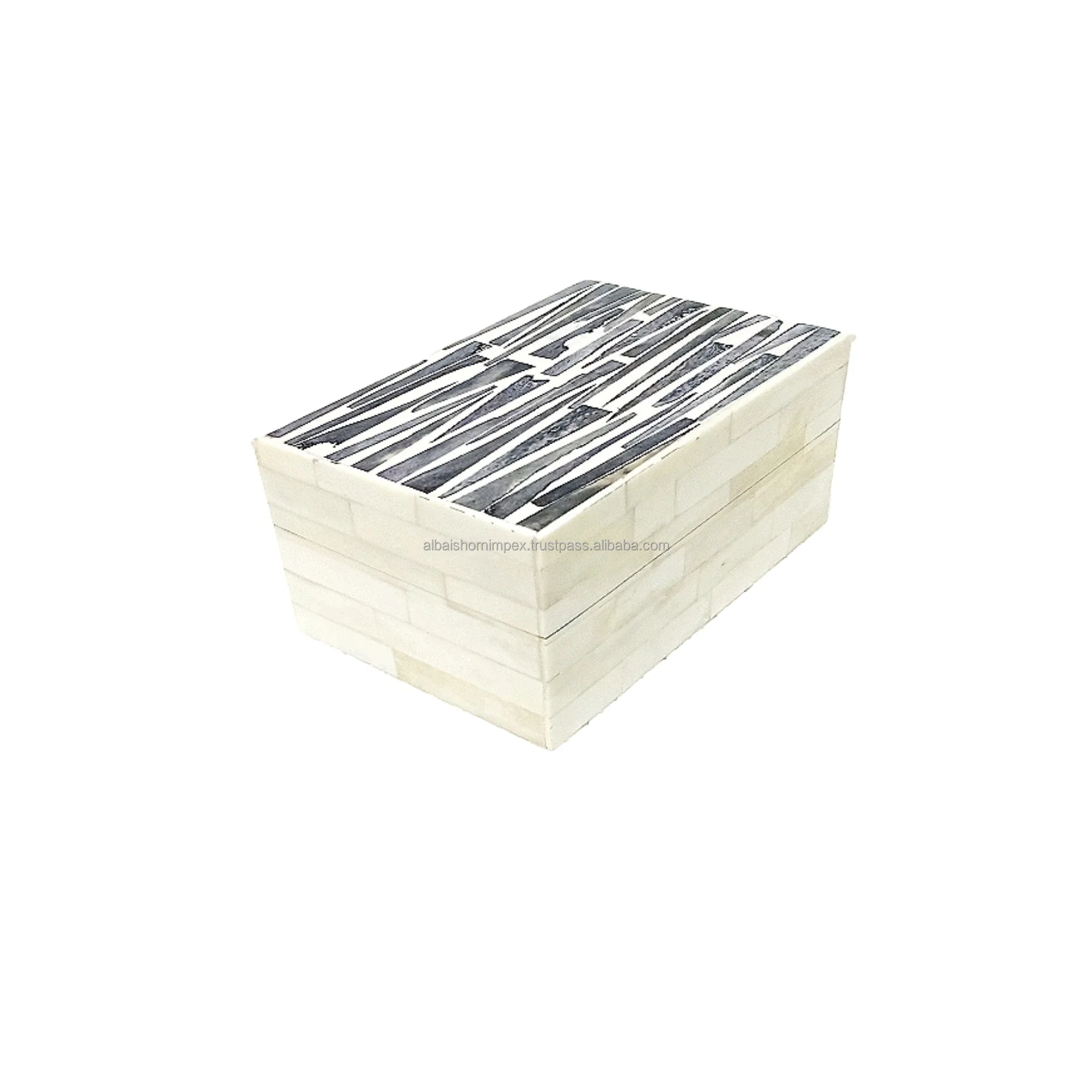 Handmade Ox Bone Inlay Box Custom Resin Marble with Mother of Pearl Small Wooden Storage for Jewelry Gifts in India