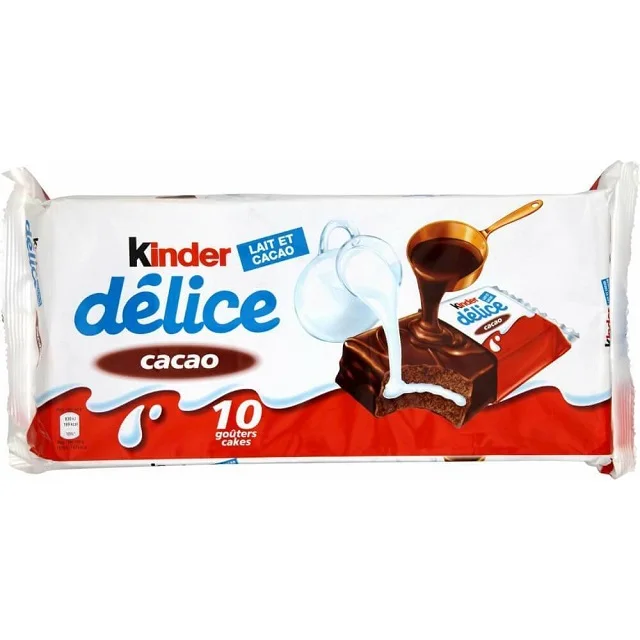 Brand New Kinder Delice Pack Of 10 390gr Total cocoa Milk Sponge Cake Kosher
