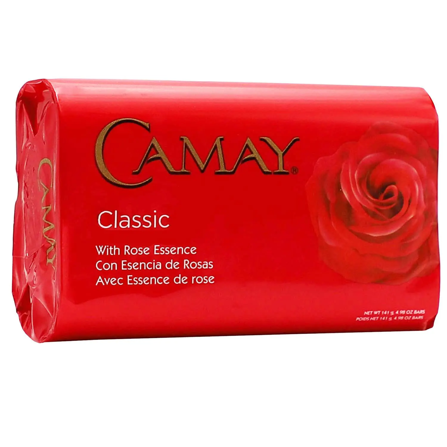 Camay Classic Bar Soap - Enriched with Rose Essence - 4.98 Ounce Bars - Pack of 6 - Delicate Fragrance, Gentle