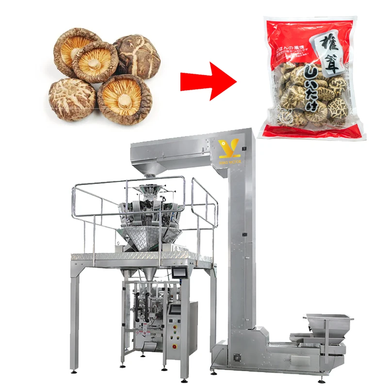 KV High Speed Auto Electronic weighing multi head Dried Food Mushroom Meat Ball packing and sealing machine