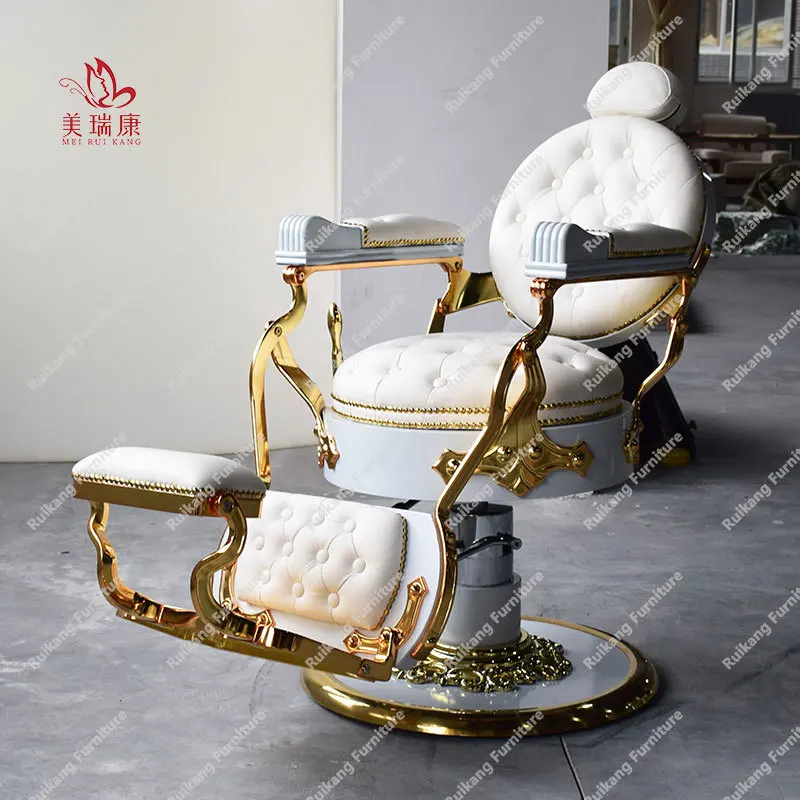 Hydraulic Pump Retro Classic Vintage Beauty Professional Hair Hairdressing Styling Reclining Chair Salon Barber Chair